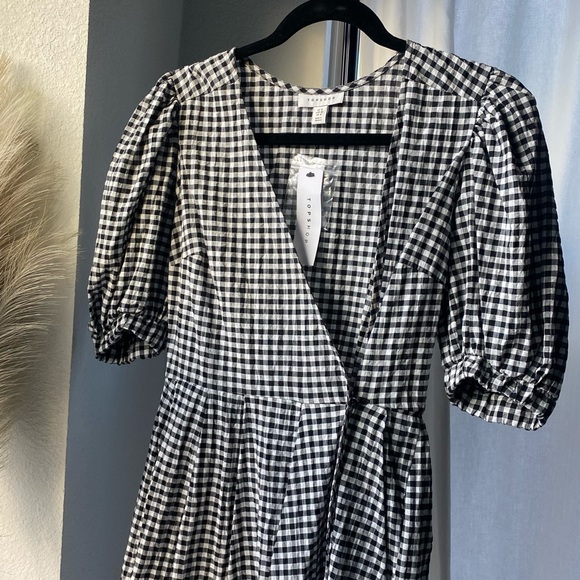 TOPSHOP Gingham Tulip Mini Dress - Picture 3 of 9
